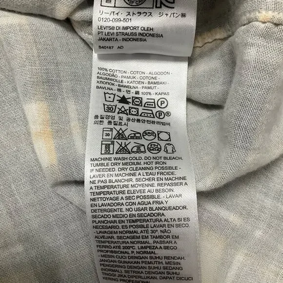 Levi’s Women's Boyfriend Fit Blue Yellow Plaid Button-Up Cotton Shirt Size XL - Picture 7 of 8